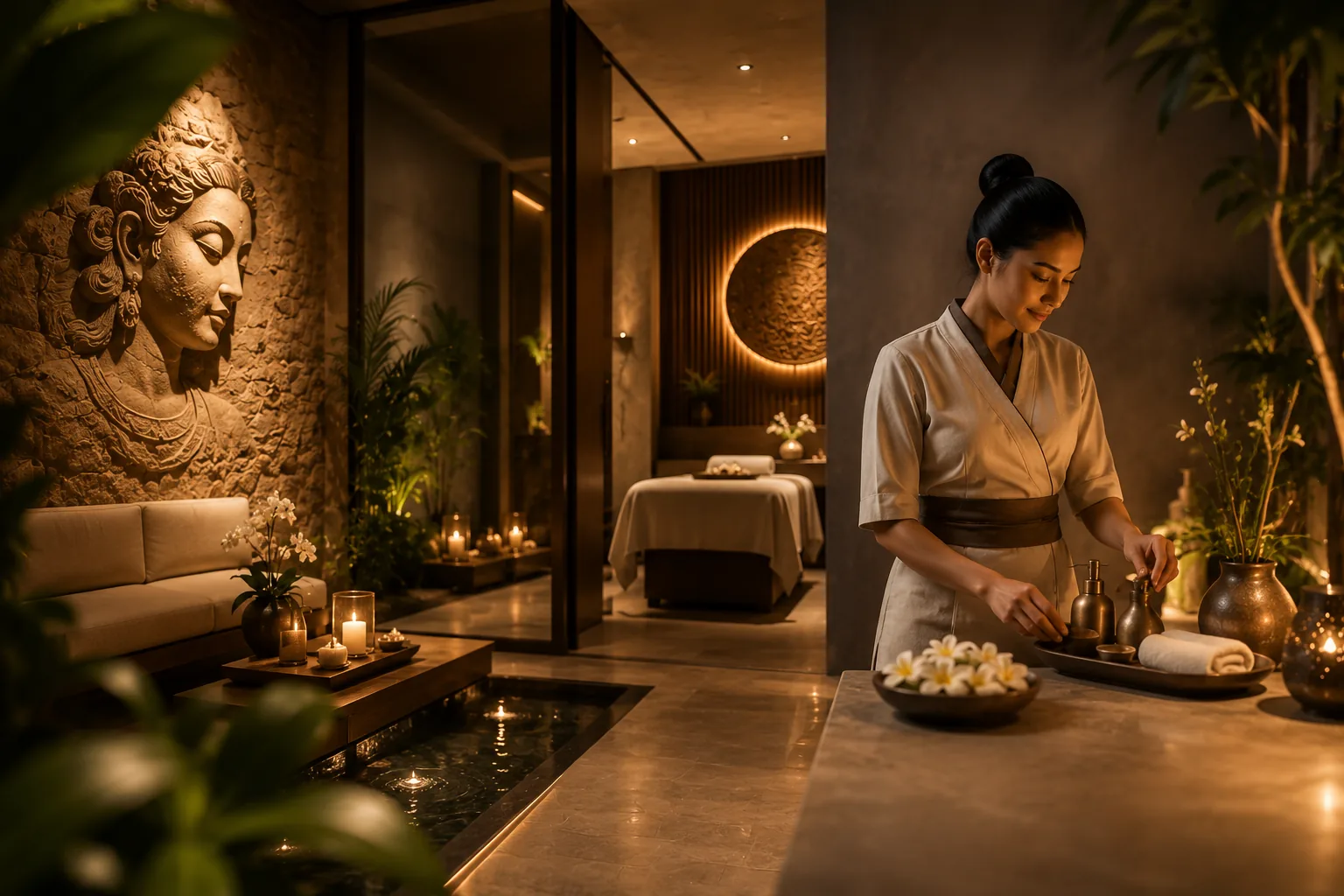 Treatment room at Plus Star Spa, Arjan