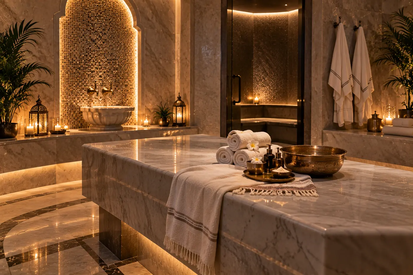 Hammam room at Plus Star Spa, Arjan
