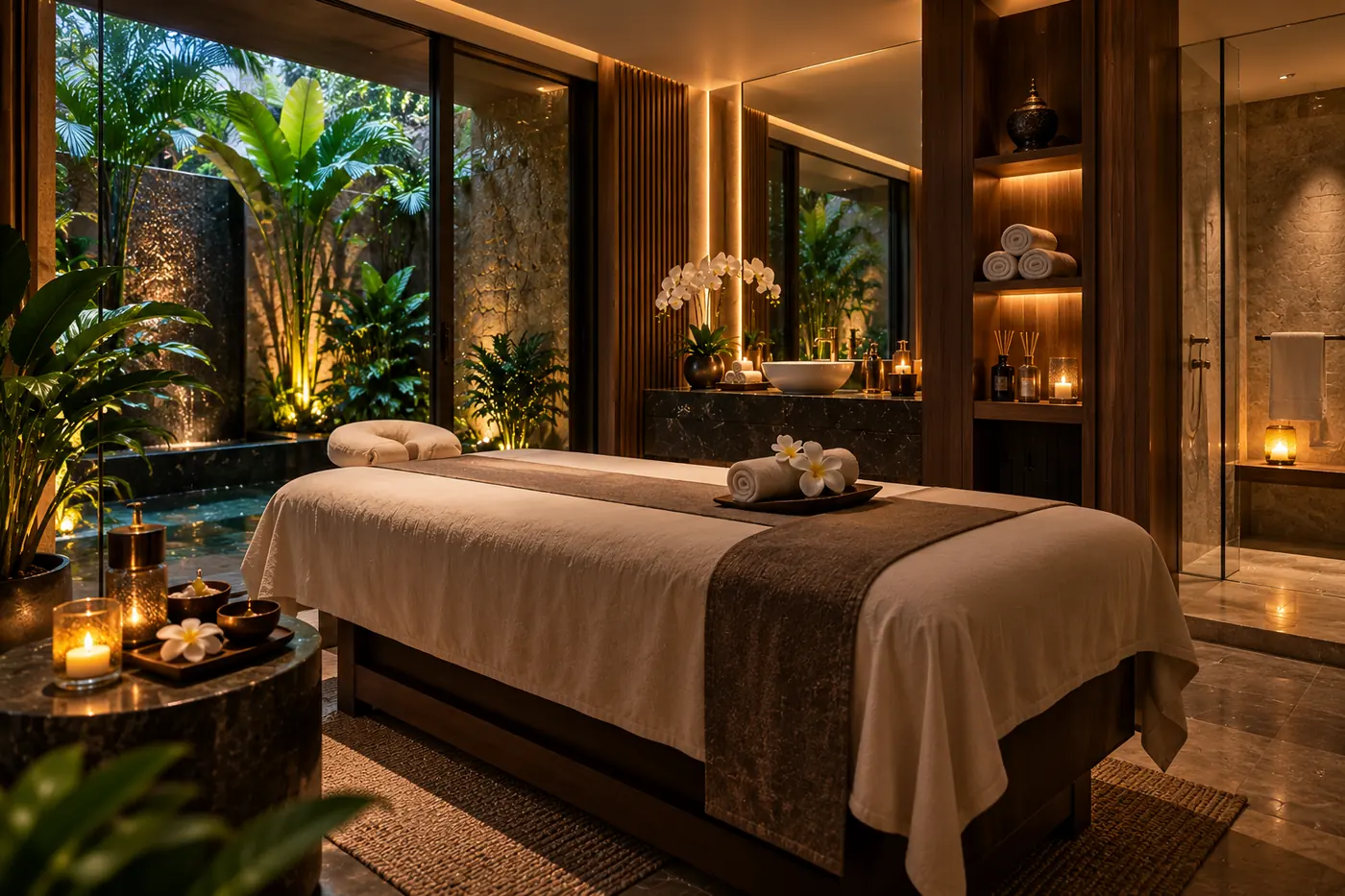 Massage centre near me in Arjan – private massage room at Plus Star Spa