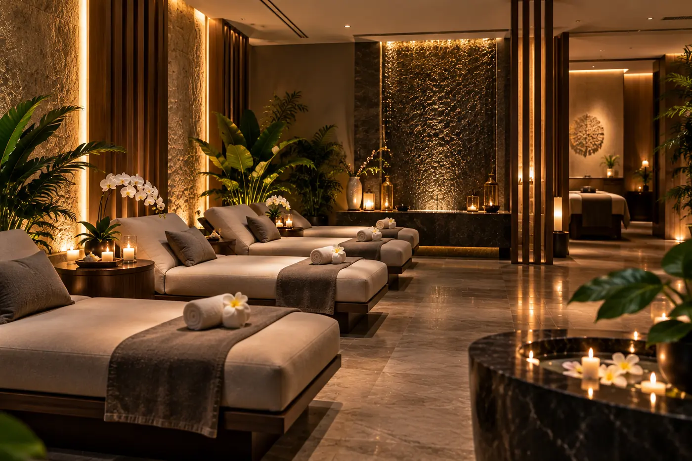 Relaxation lounge at Plus Star Spa, Arjan
