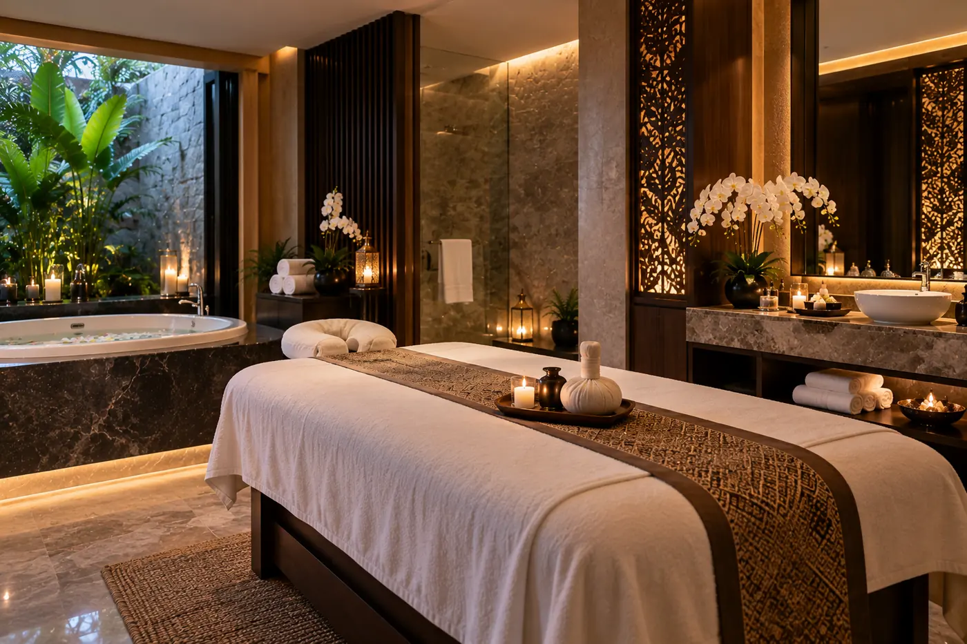 Treatment suite at Plus Star Spa, Arjan